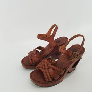 Rapallo vintage leather braided upper clog sandal size 5